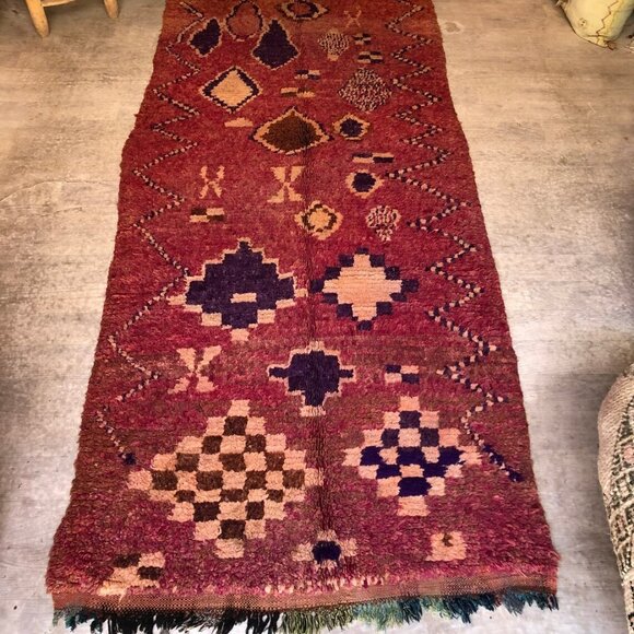 Vintage 1990s Rhamna Handwoven Moroccan Rug - Wool carpet - Picture 8 of 8